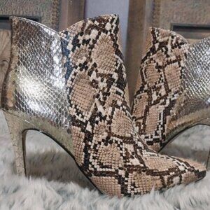 BCBGeneration Snakeskin Heel Ankle Bootie